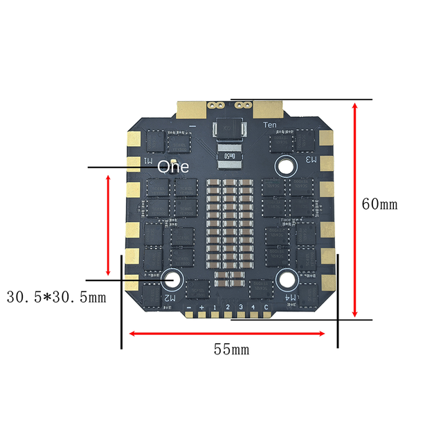 "Drones Accessories 8-bit 4-in-1 Plastic Brushless 120A 12S 10S 100A 4-Way Output Electromechanical Dacofpv Racing Drone Parts"