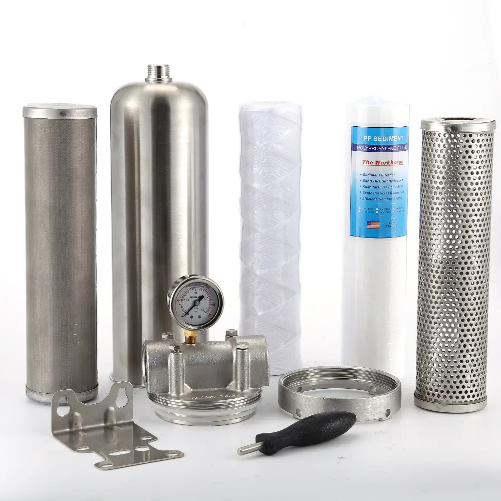 Industrial-Grade 40 Micron Stainless Steel Filter Cartridge Pre-Filter Housing Water Treatment Hotels Farm Industries Used
