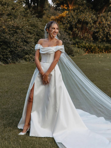 Robes <span class=keywords><strong>de</strong></span> <span class=keywords><strong>mariée</strong></span> LY-WD0818 <span class=keywords><strong>robe</strong></span> <span class=keywords><strong>de</strong></span> <span class=keywords><strong>mariée</strong></span> classique en satin <span class=keywords><strong>haut</strong></span> corset pour la <span class=keywords><strong>mariée</strong></span> dos élégant à lacets hors épaule avec jambe fendue - Product Image 5