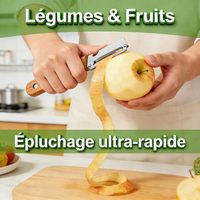 Multifunctionele roestvrijstalen fruit- en groenteschiller met bamboe handvat, handmatige suikerriet- en aardappelschiller