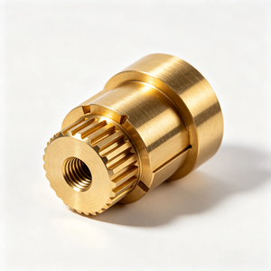 Conector de Engranaje de Latón Torneado CNC de Alta Precisión, Piezas de Transmisión de Latón Roscadas y Moleteadas Personalizadas OEM Según Sus Dibujos - Product Image 2