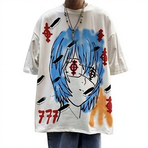 Camiseta Personalizada con Gráficos de Anime, Talla Grande, para Hombre y Mujer, Estilo Vintage, Urbana, de Algodón, Corte Holgado, Harajuku, Hip Hop, OEM, ODM - Product Image 1