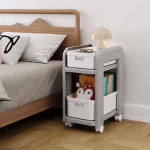 Libreria Mobile Grigia di Alta Qualità e Scaffale Portaoggetti per Giocattoli con Ruote, Contenitore Multifunzione in <span class=keywords><strong>Plastica</strong></span> per Bambini, Disponibile in Diverse Misure - Product Image 1