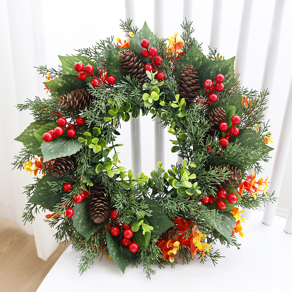 Décorations De Guirlande De Noël Décoration De Guirlande De Noël Pour Extérieur Intérieur Escaliers Cheminées Et Fenêtres Vert