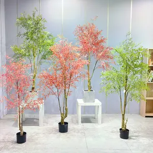 Plantas en maceta falsas personalizadas, árbol artificial de nandina para interiores y exteriores, plantas artificiales para el hogar, decoración de plantas falsas