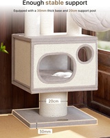 Arbre à chat tour de 48,4 pouces de hauteur, design moderne, robuste, en bois, avec griffoir en sisal, hamac, perchoir et lit, pour grands chats d'intérieur
