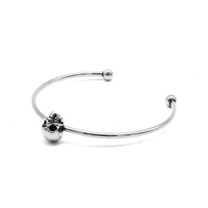 yunnique Stainless Steel Open Skull <b>Bangle</b> Minimalist Jewelry <b>For</b> <b>Men</b> And Women - Product Image 5