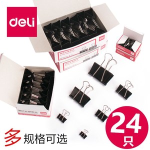 Deli Binder Clip 25mm Black 24 Pieces Office Use - Product Image 1