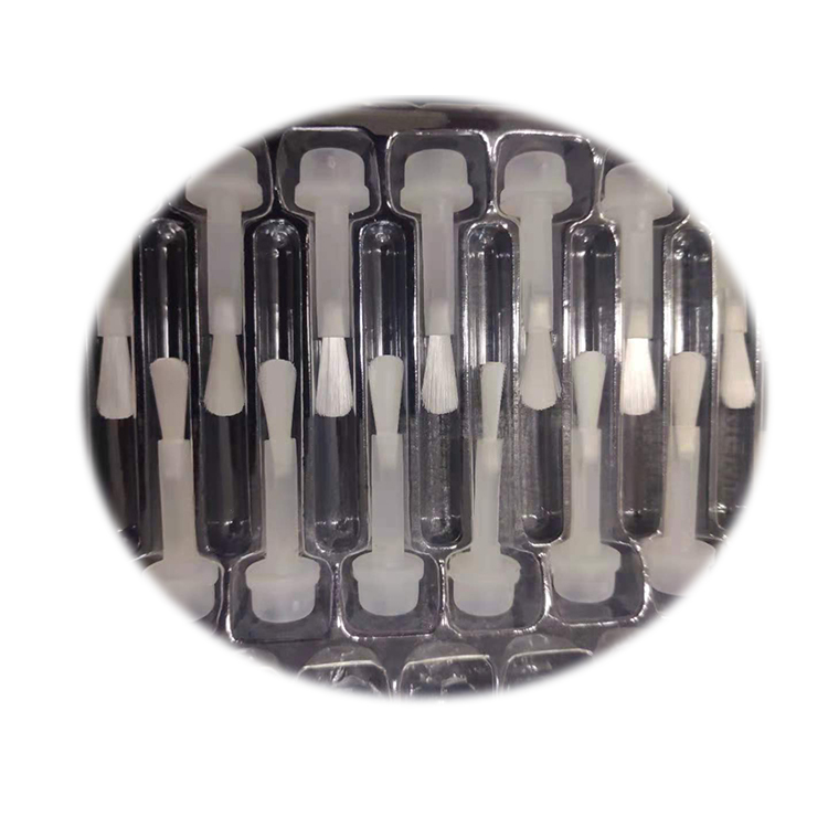 Высокое качество щетка для Бутылка под лак для ногтей Шапка черного или белого цвета, с щетиной (Стоматологическая полировальная щетка) FNB-006 OEM с плоской головкой, Гель-лак для ногтей кисть