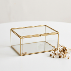 Manufacturers Luxury Home Decorations Brass Framed Glass Personalized Size Storage Organizer <b>Box</b> - Product Image 1