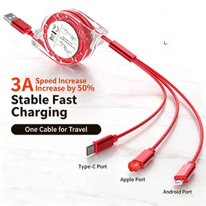 พอร์ต USB แบบยืดหดได้3A <span class=keywords><strong>ชาร์จ</strong></span>เร็วสายชาร์จสำหรับใช้ในรถแบบสากลประเภท <span class=keywords><strong>C</strong></span> iPhone Android - Product Image 3