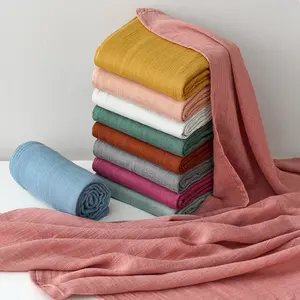 供应商定制有机棉100% 竹接收婴儿制造商棉儿童薄纱襁褓毛毯礼品套装出售