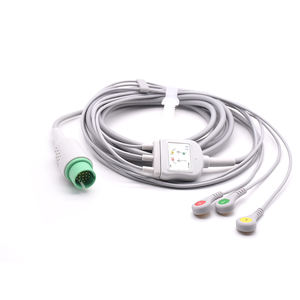 Cable y Derivaciones de ECG Spacelabs para Ultraview 90367 y Ultraview 90369, Cable de ECG de 17 Pines y 3 Derivaciones con Conector IEC, Consumibles Médicos - Product Image 1