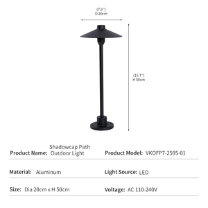 Lampe de jardin moderne en aluminium, étanche IP65, pour villa, allée, style minimaliste, luminaire architectural en forme de champignon - Product Image 2