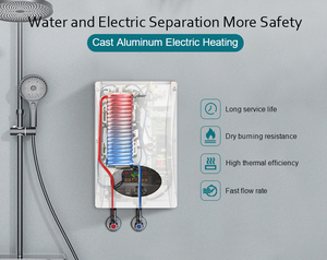 Calentador de agua eléctrico de alta eficiencia de 8KW Elemento calefactor de aluminio fundido IPX4 Diseño de pantalla LED impermeable para uso doméstico y hotelero - Product Image 5