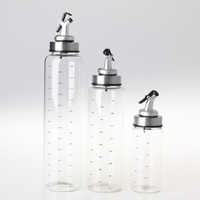 Bouteille de distributeur d'huile d'olive Conteneur de condiments liquides Burettes de distribution de vinaigre avec bec bouché avec échelle de degré