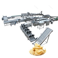 Industriële Aardappel Proces Frietjes Snijden Reiniging Peeling 500 Kg/u 1000 Kg/u Bevroren Frietjes Productie Machine Lijn