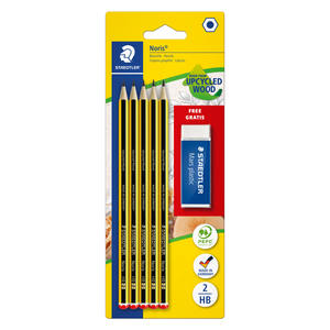 STAEDTLER - SET 5 CROCHES À CRAYON NORIS HB AVEC GOMME MARS PLASTIQUE - Product Image 1