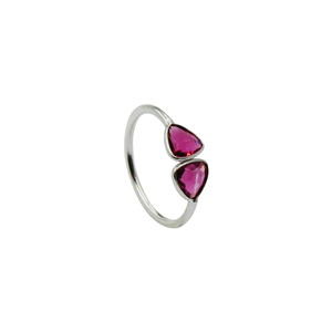 Bague de mariage en argent sterling 925 faite à la main de style bohème avec pierre précieuse fuchsia rose sertie dans un cadre réglable sur mesure pour femmes et filles - Product Image 1