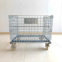 Cages de stockage mobiles, rayonnages empilables, conteneurs en treillis métallique, bacs de stockage industriels avec roues, acier galvanisé à haute capacité