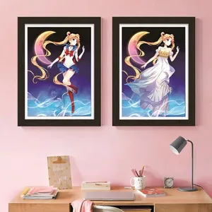 Аниме плакат американской девочки воина по низкой цене, 3D плакат с принтом аниме, постер с линзовидным трехмерным аниме плакатом