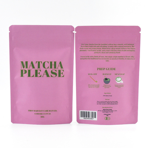 Custom rifinitura <span class=keywords><strong>rosa</strong></span> opaca piccola dimensione 30G Stand up custodia con chiusura lampo per Matcha in polvere sacchetti di plastica - Product Image 4