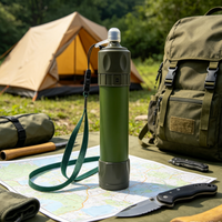 Paille filtrante portable écologique pour survie d'urgence, purificateur 4 étapes 0,1 micron pour camping, voyage, randonnée et tout usage