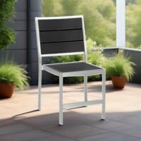 Fauteuil de salle à manger extérieur en aluminium pour véranda, balcon, terrasse, patio, jardin, restaurant, café, cour