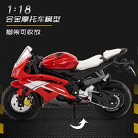 Figurines de moto sportive en alliage HX à l'échelle 1:18, modèle de course en métal moulé sous pression, jouet pour enfant, cadeau unisexe