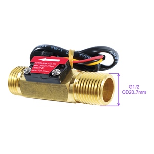 G1/<span class=keywords><strong>2</strong></span> سخان مقاوم لدرجة الحرارة العالية مستشعر تدفق الماء والسوائل بمادة النحاس مقياس تدفق 1-25 لتر/دقيقة مع إشارة خرج النبض - Product Image 1