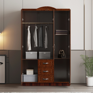 Muebles modernos de plástico, armarios de tela de madera MDF, 3 puertas, con 3 cajones, baratos, 2021 - Product Image 4