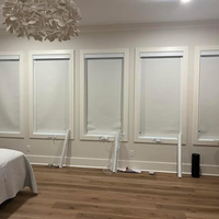 Özel %100 Karartmalı Elektrikli Polyester Motorlu Stor Perdeler WiFi Tuya Akıllı Sesli Kontrol Uzaktan Kumanda UV Korumalı