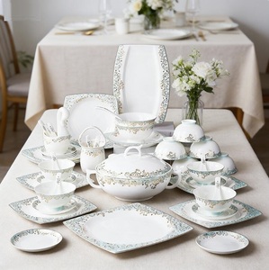 <b>Ceramic</b> Dishes <b>Set</b> Plant Microwave Safe Household Light Luxury Housewarming New House Wedding Bone China Tableware - Product Image 3