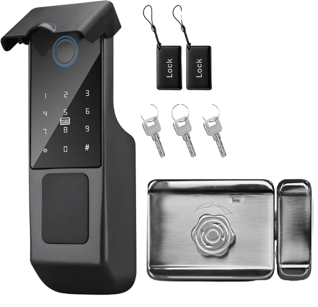 4 AA Remote Control Waterproof Tuya Wifi Fingerprint Smart Lock With Mechanical Key for Apartment Front Door