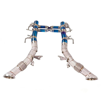 Knalpot Titanium GDR Full Valved Straight-Pipe dengan Lapisan Biru Bakar, Tebal 1.5mm, Cocok untuk Ferrari SF90 3.9T V8 2019-2023 High