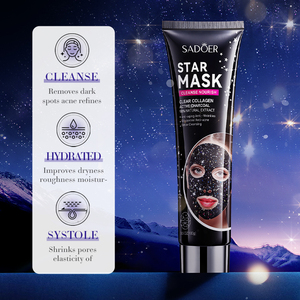 SADOER Starry Sky Lágrimas Limpieza Eliminación de espinillas Máscara Inglés Ventas directas de fábrica Máscara facial y corporal negra - Product Image 2