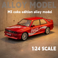 Modelo de Coche Deportivo Clásico Rojo de Aleación Fundida a Presión a Escala 1/24 con Diseño de Coca-Cola, Capó, Puertas y Maletero Abribles, Tapa de Combustible, Sonido y Luces, Juguete