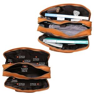 Unisex de naranja personalizado café negro curtido vegetal de los hombres de cuero maletín <span class=keywords><strong>15</strong></span>,<span class=keywords><strong>6</strong></span> "ordenador portátil bolso - Product Image 6