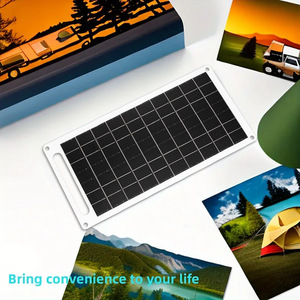 ALECTER 20W 5V/<b>6V</b> Semi-flexible Monocrystalline Silicon Solar Panels >21.5% Efficiency Solar Charger for 12V <b>Batteries</b> RV Boat - Product Image 2