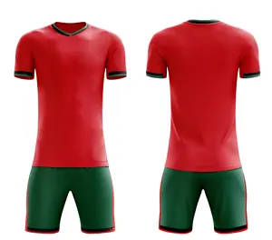 LUSON 24 Portugal Thai Football Jersey Men's Football Uniform Set Team Football Jersey Wear Custom Soccer Jersey