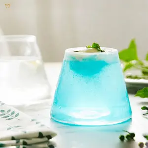 Fujisan shaped high borosilicate cocktail ,ice cream glass ,stemless wine glass