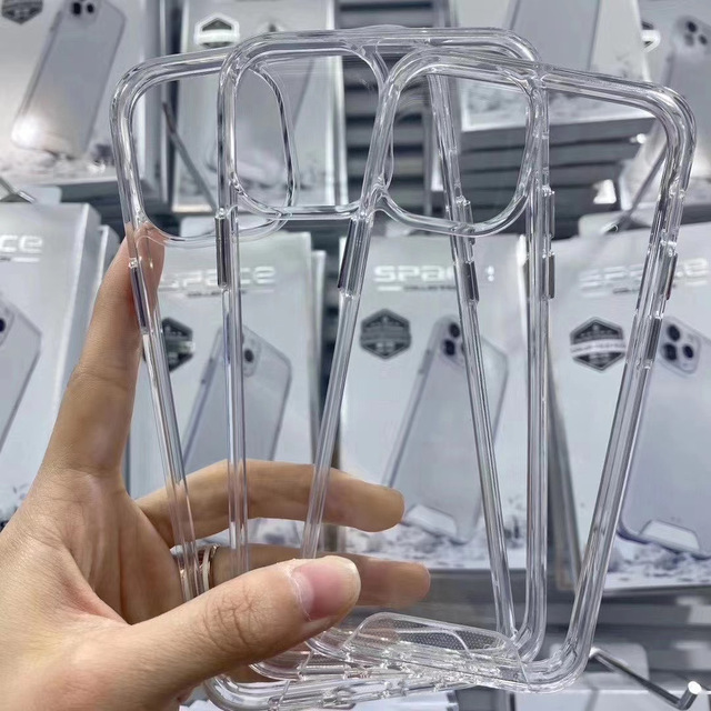 Stylish Transparent Acrylic Mobile Phone Cover for iPhone 11 12 13 14 15 16 17 Pro Max Stylish Space Case
