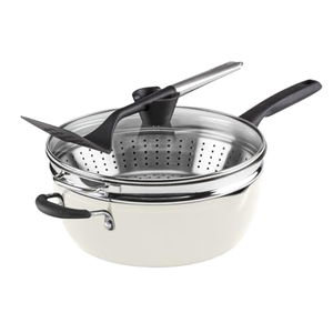 Juego de utensilios de cocina Cuisinart Preferred Pan de 4 piezas-Crme De <span class=keywords><strong>La</strong></span> <span class=keywords><strong>Creme</strong></span> (4.5 Qt.) Sartén Multiusos con Tapa y Espátula Ranurada de Silicona - Product Image 1