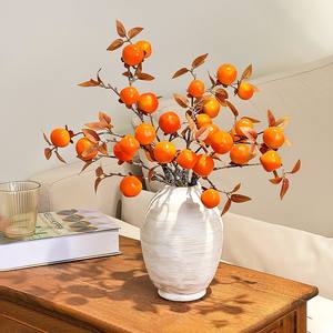 <span class=keywords><strong>Arbre</strong></span> à fleurs artificiel de kaki doré de haute qualité en PVC souple de 62 cm pour la décoration de mariages, Noël, Pâques et de la maison (vente en gros) - Product Image 4