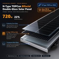 Panel Surya 720W Tiger Neo Tipe-N untuk Modul PV Kaca Ganda Bifasial Efisiensi Tinggi Half Cell untuk Grosir