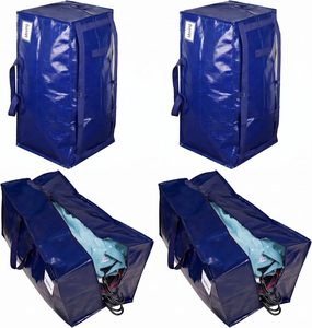 Sacs de rangement pliables extra-larges et robustes en PE/PP tissé, lot de 4, pour vêtements, déménagement, avec poignées de transport - Product Image 1