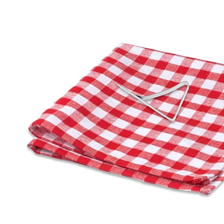 Picknick Set Van 6 Stuks Rvs Tafelkleed Clip 54 ''X 72'' Plastic Rood En Wit Geruite Tafelkleed