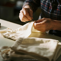 Sac à cordon en toile de coton personnalisé, écologique et recyclé, pour le stockage de marchandises de détail, d'accessoires électroniques et de cosmétiques, avec logo personnalisé