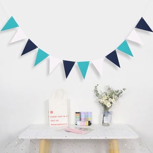 Drapeaux triangulaires, décorations de fête d'anniversaire, bannières colorées pour événements d'enfants, style simple et durable - Product Image 4