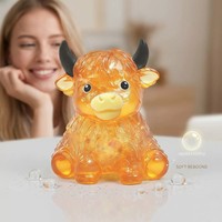 Jouet Squishy Adorable Vache des Highlands en Maltose à Presser, Grand Corne, Anti-Stress, Fournitures de Fête d'Halloween, Cadeaux